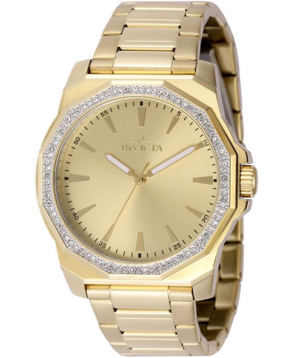 Invicta Men's 49108 Speedway Quartz 3 Hand Gold Dial Watch