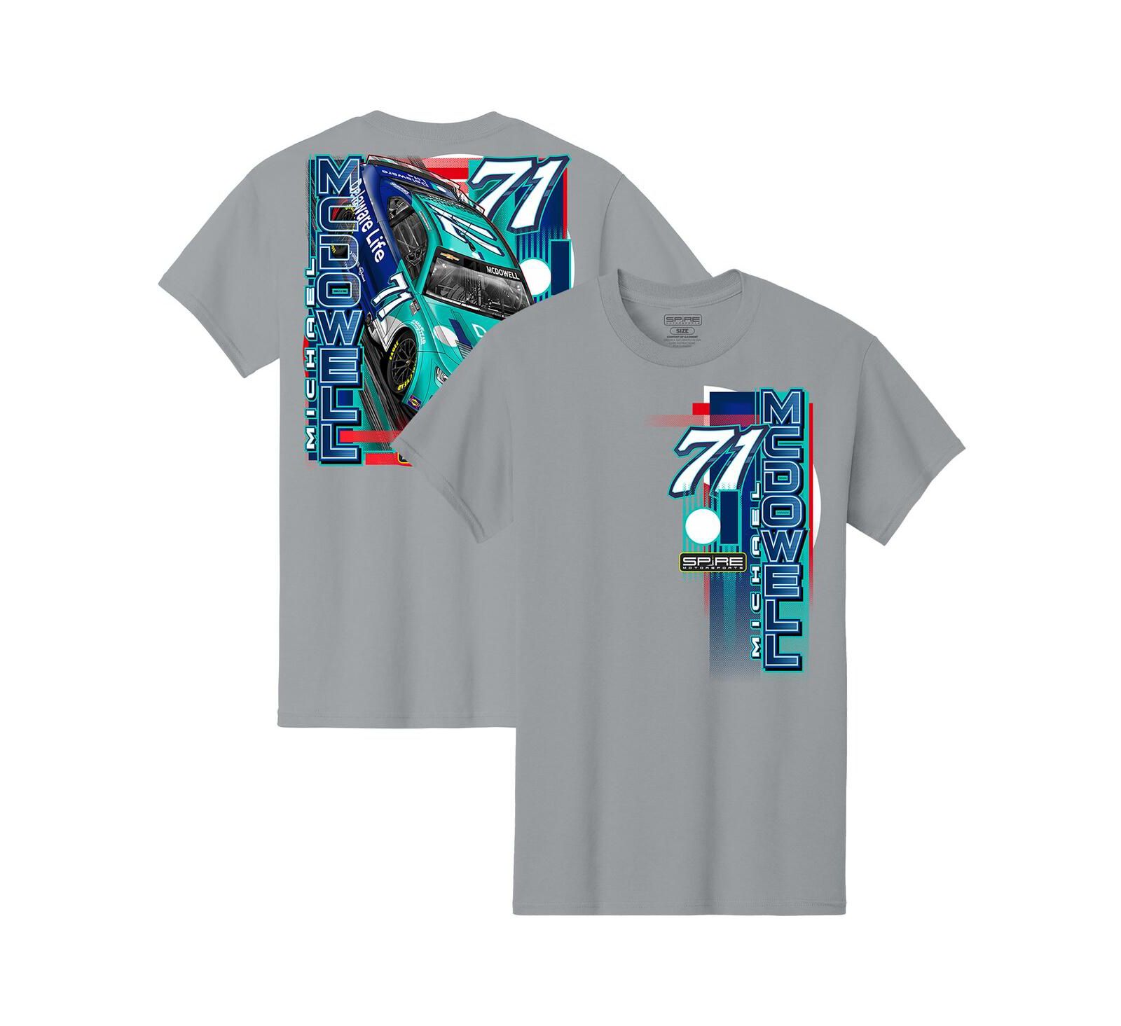 Футболка Spire Motorsports Men's Gray Michael McDowell Delaware Life Car