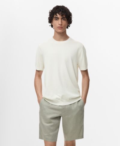 Mango Men's Cotton Fine-Knit T-Shirt
