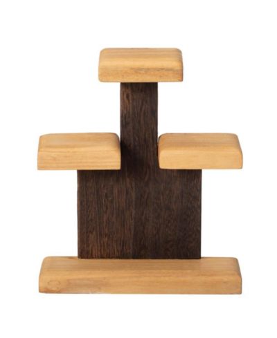 Vintiquewise 3-Tier Wooden Tabletop Jewelry Display Stand Rustic Organizer
