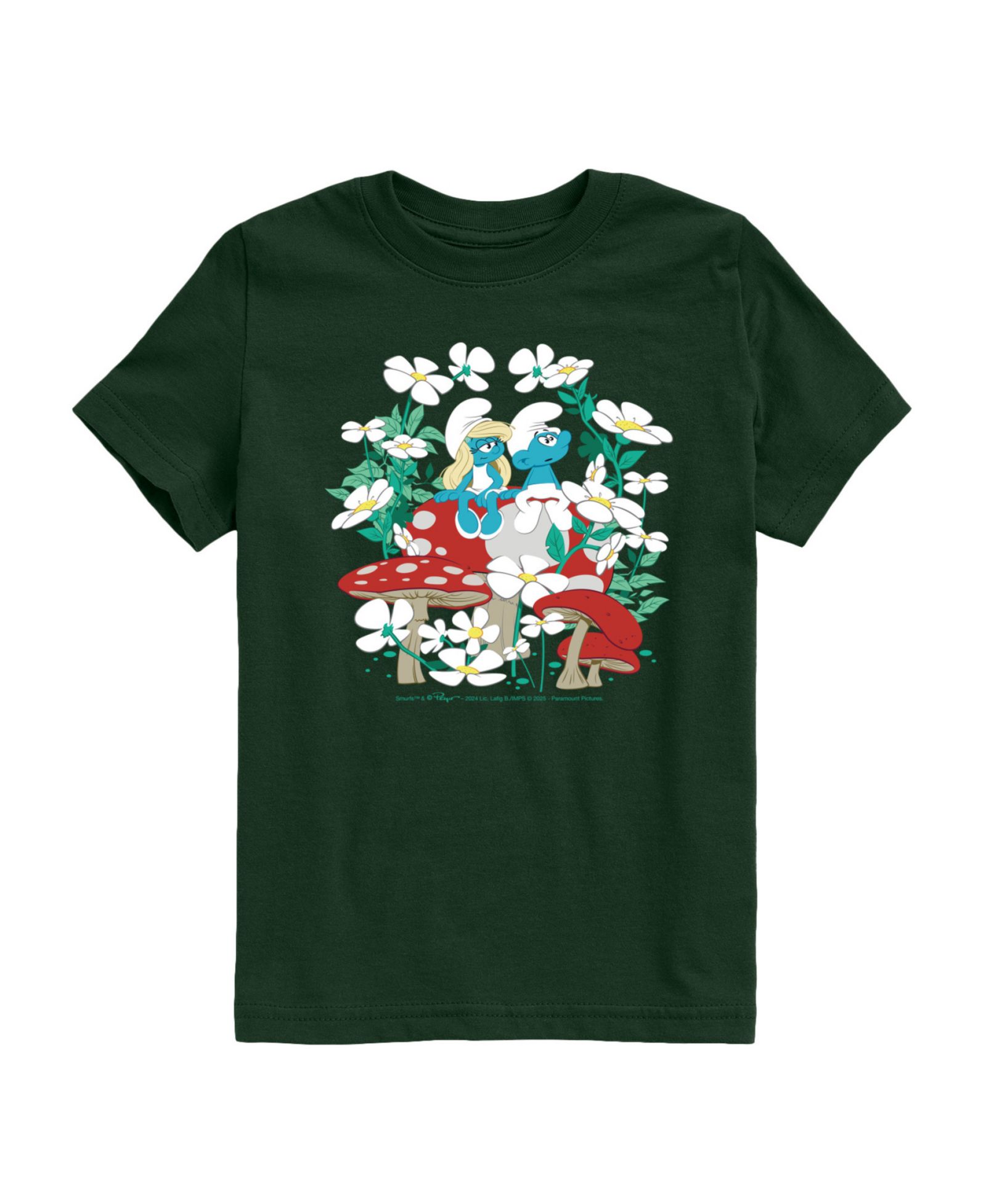 Smurfs Big Boys Scene with Toadstools Graphic T-Shirt