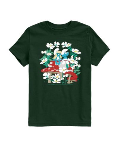 Smurfs Big Boys Scene with Toadstools Graphic T-Shirt