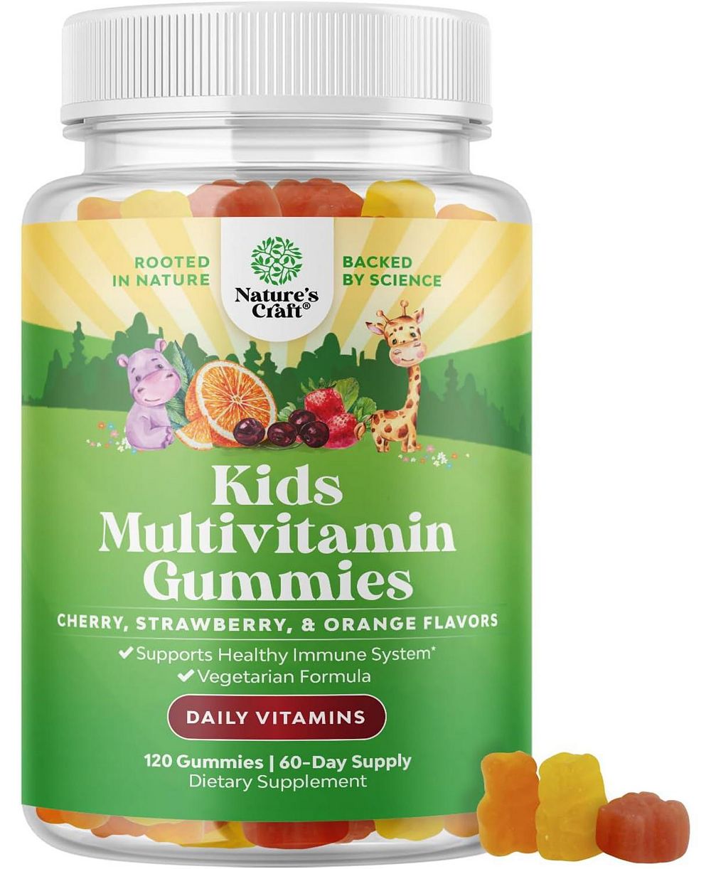 Nature's Craft Мультивитамины в мармеладе для детей, ассорти фруктовых вкусов, 120 шт