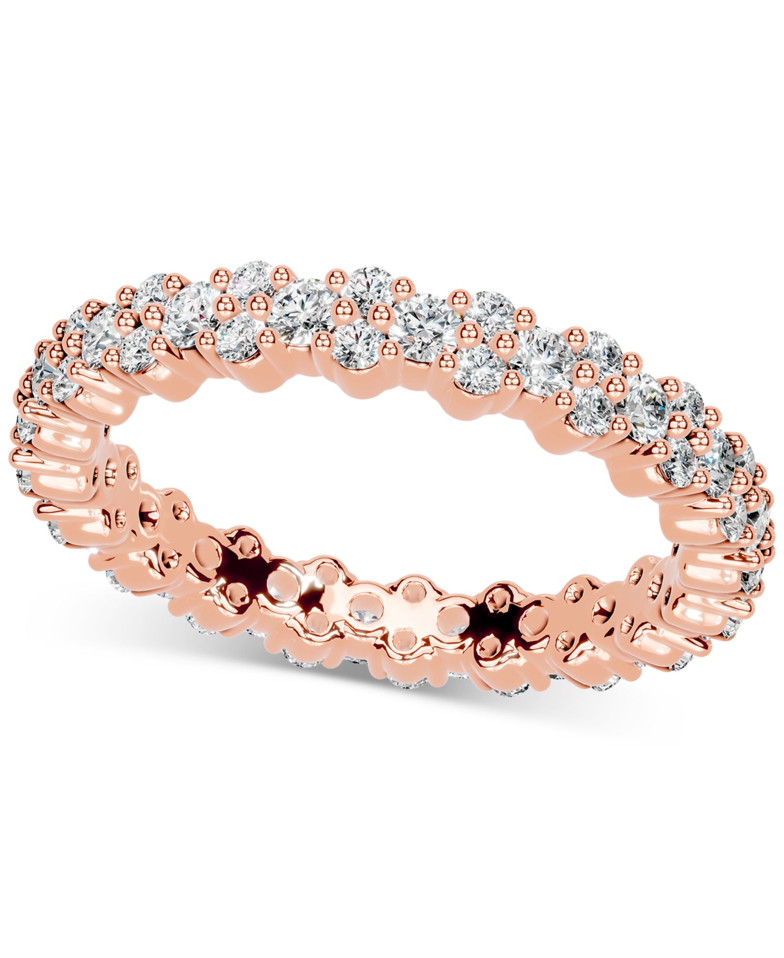 Diamond Cluster Eternity Band (1 ct. t.w.) in Platinum or 14k Gold