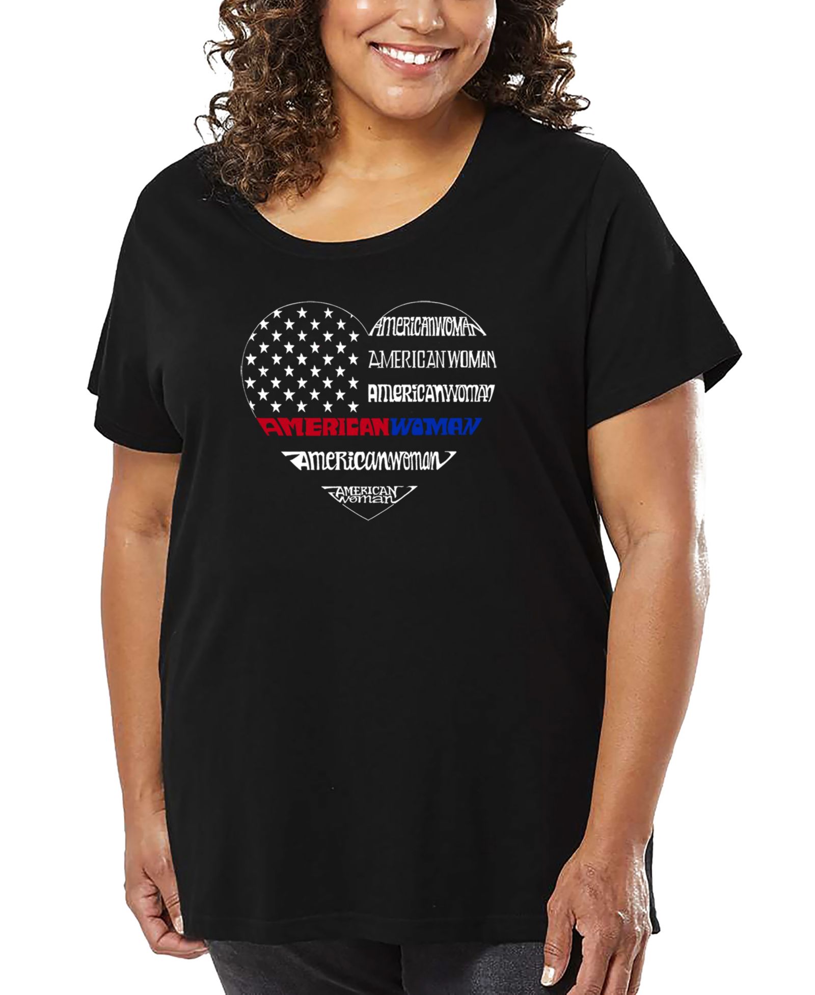 Майка LA Pop Art Plus Size American Woman Word Art
