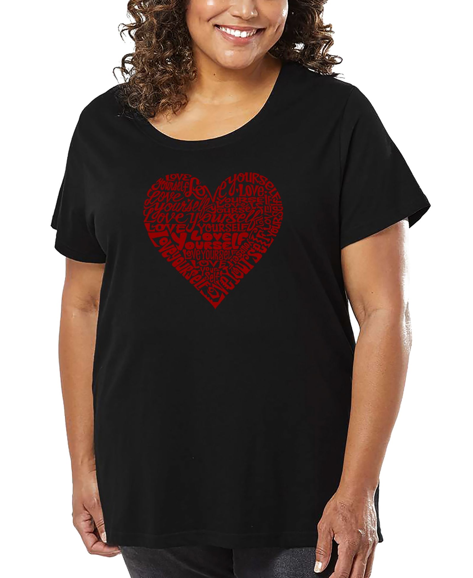 LA Pop Art Plus Size Love Yourself Word Art T-Shirt