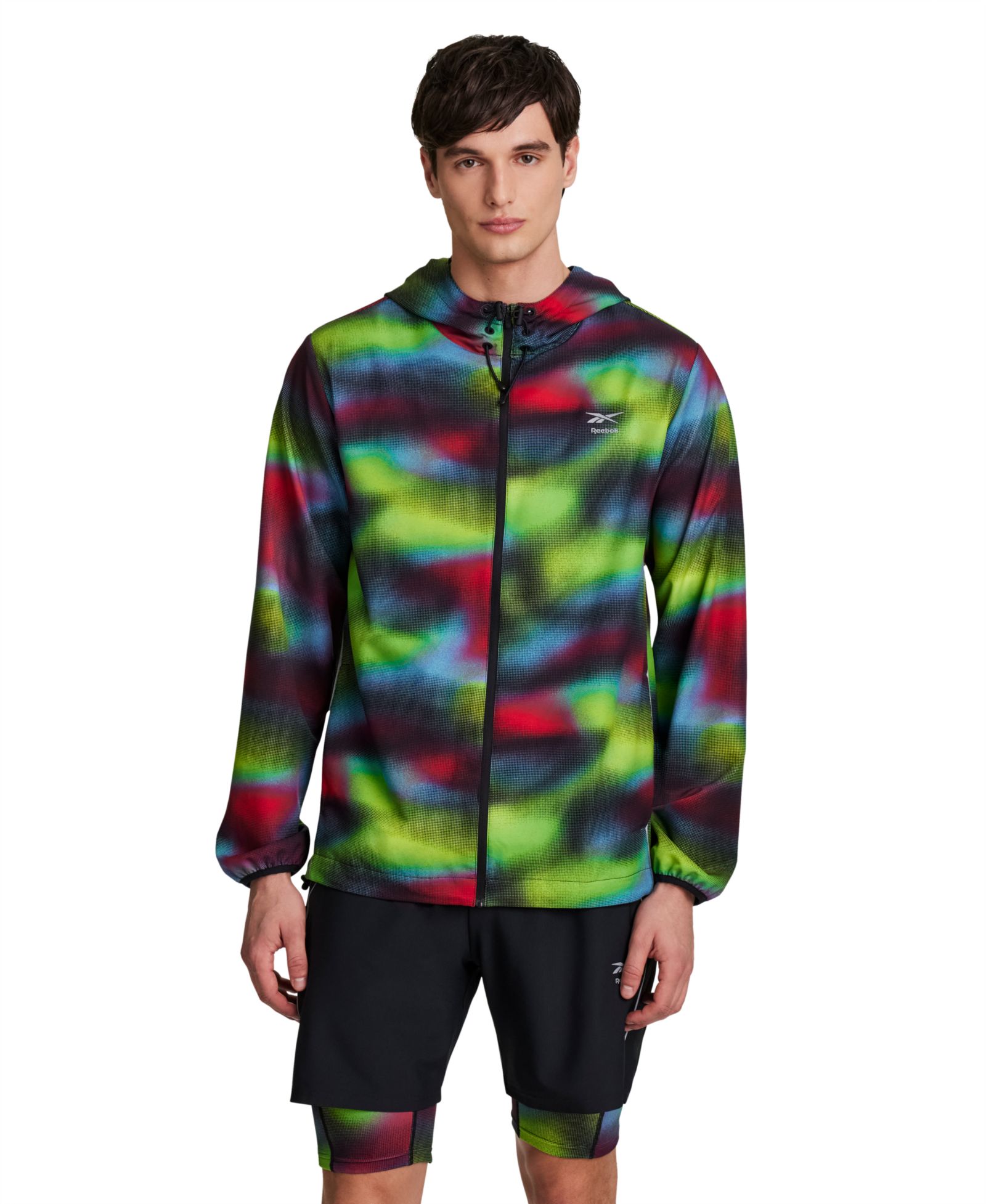 Reebok Men's Run Distort All Over Print Jacket