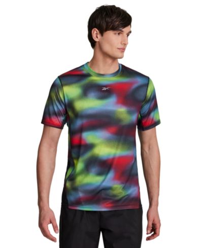 Reebok Мужская футболка с принтом Run Distort Speed Crewneck