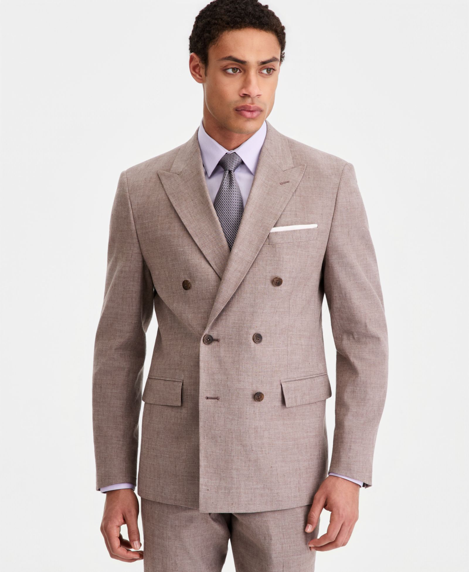 Мужской пиджак Calvin Klein Slim-Fit Double-Breasted Linen-Blend