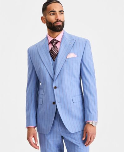 Мужская пиджак Tayion Collection Classic-Fit Blue Pinstripe Suit Separates