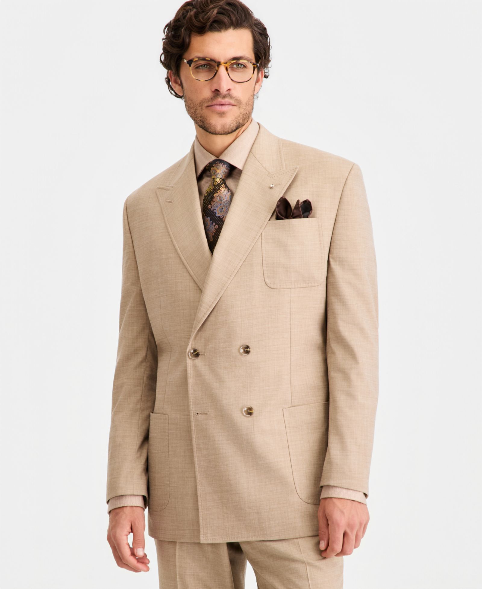 Tayion Collection Men's Classic-Fit Double-Breasted Suit Separates Jacket