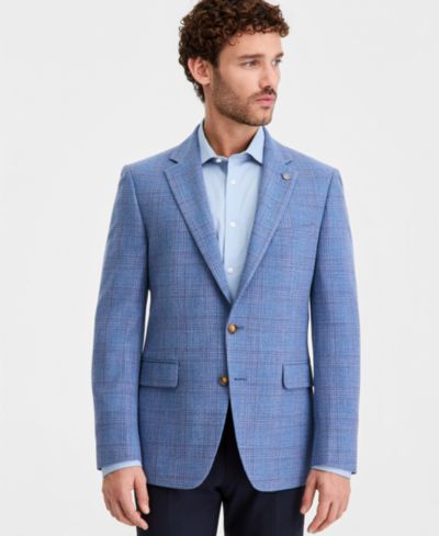 Ted by Ted Baker Men's Blue Plaid Modern-Fit Blazer