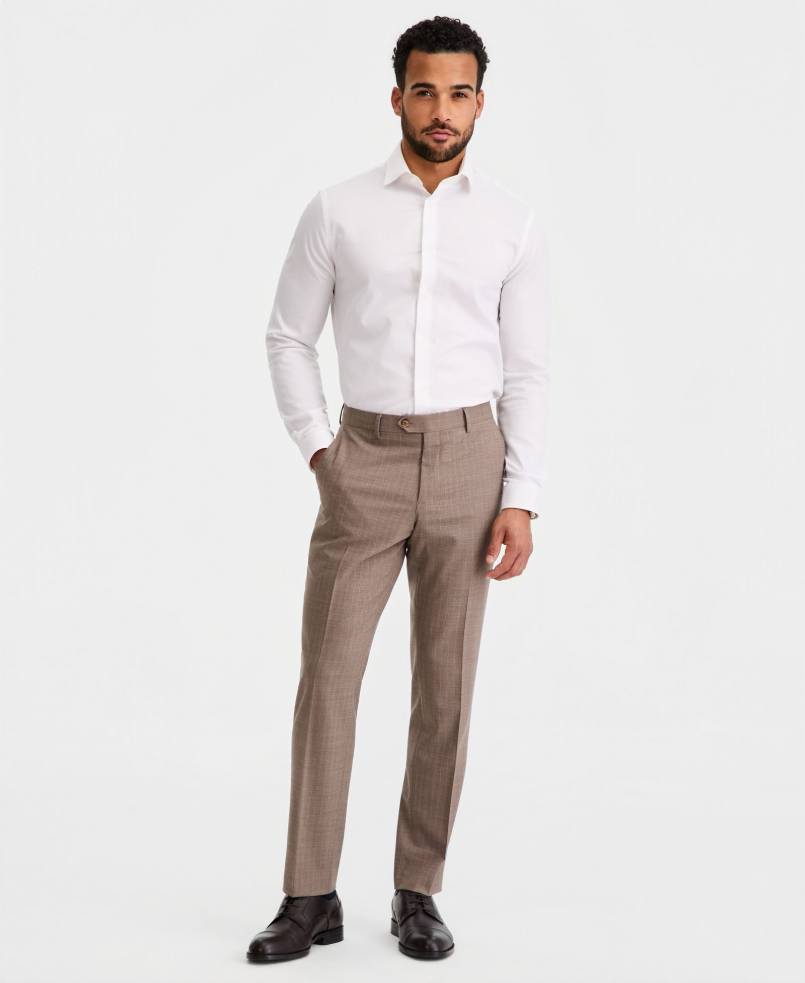 Мужские брюки Ted by Ted Baker Modern-Fit Wool-Blend Tan Pinstripe Suit Separate Pants