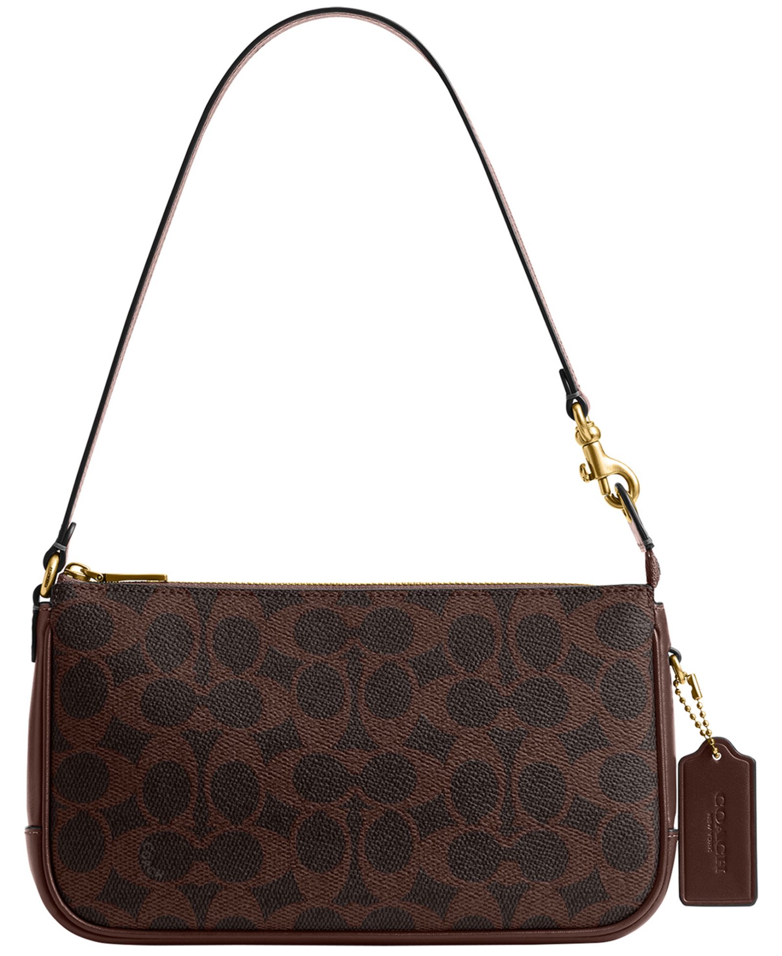 COACH Plaza Small Signature Canvas Slim Shoulder Bag