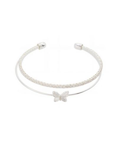 Браслет cuff с бабочкой из кубического циркония и кристаллов Unwritten