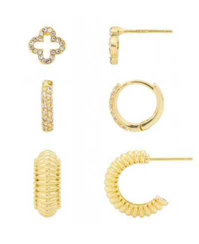 Набор серег Unwritten Cubic Zirconia And Crystal Clover (Stud и Hoop)