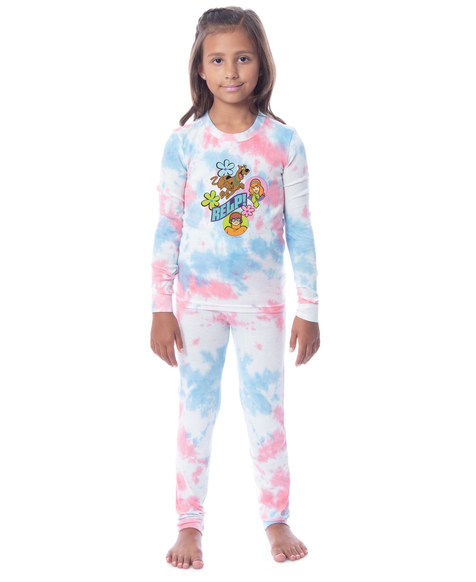 Scooby-Doo Big Girls Relp! Daphne Velma Character 2PC Tie-Dye Pajama Set