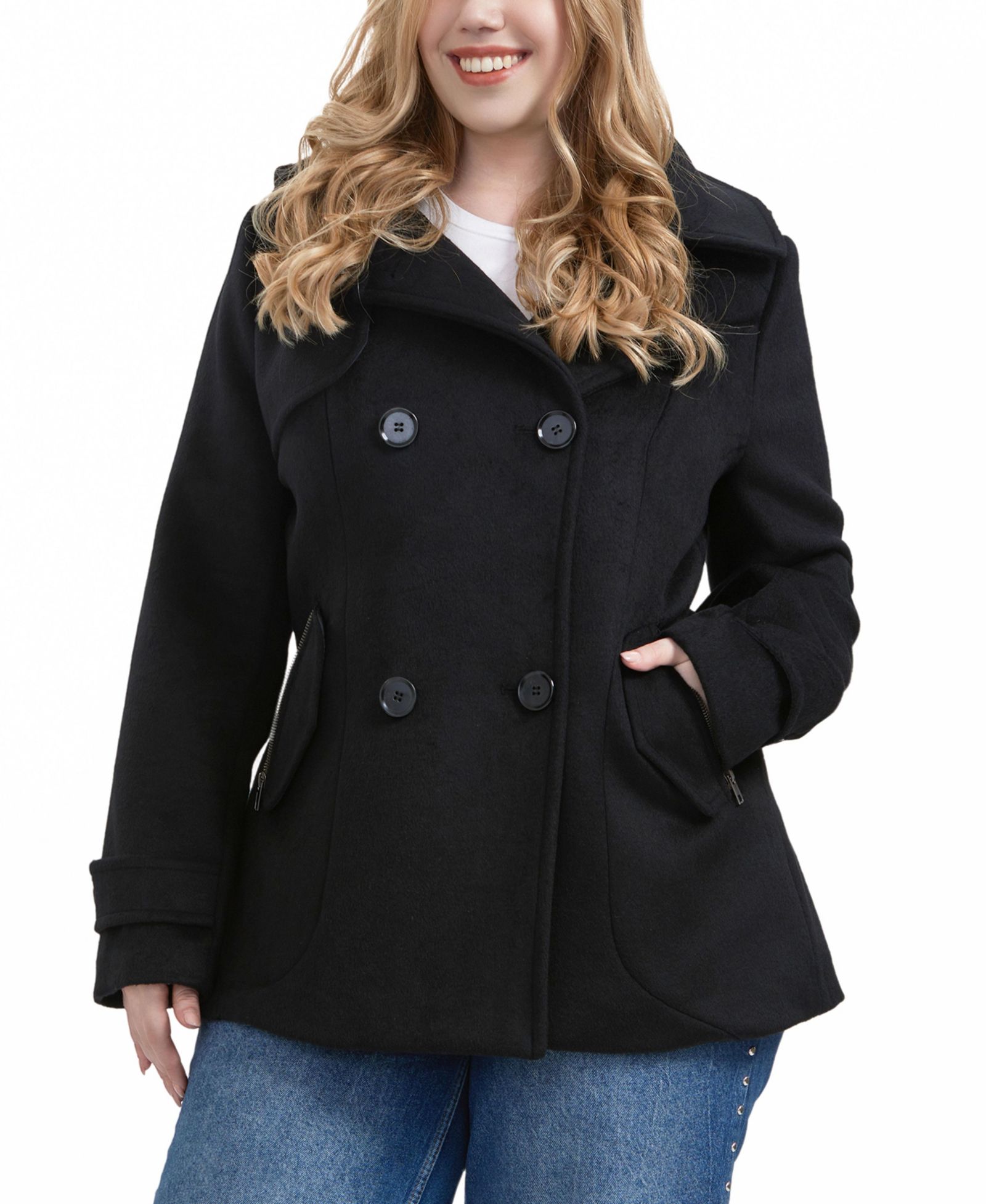 Женское шерстяное пальто BGSD Plus Size Piper с капюшоном