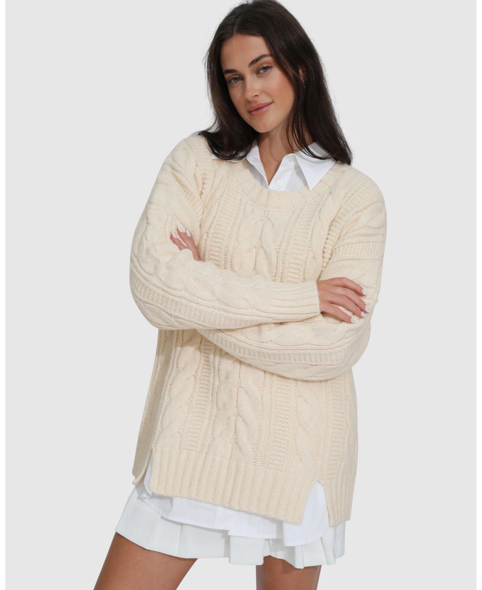 Belle & Bloom Women's Perfect Me Oversized Crew Sweater