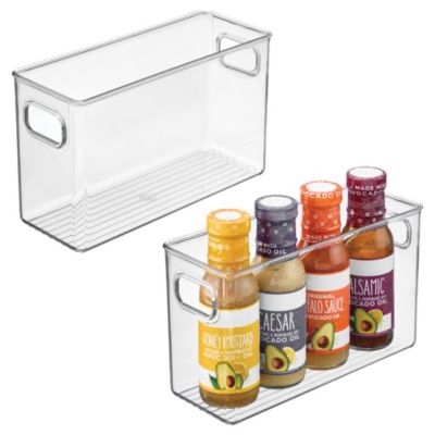 iDesign Set of 2 Pantry Storage Bins with Handles - Clear
