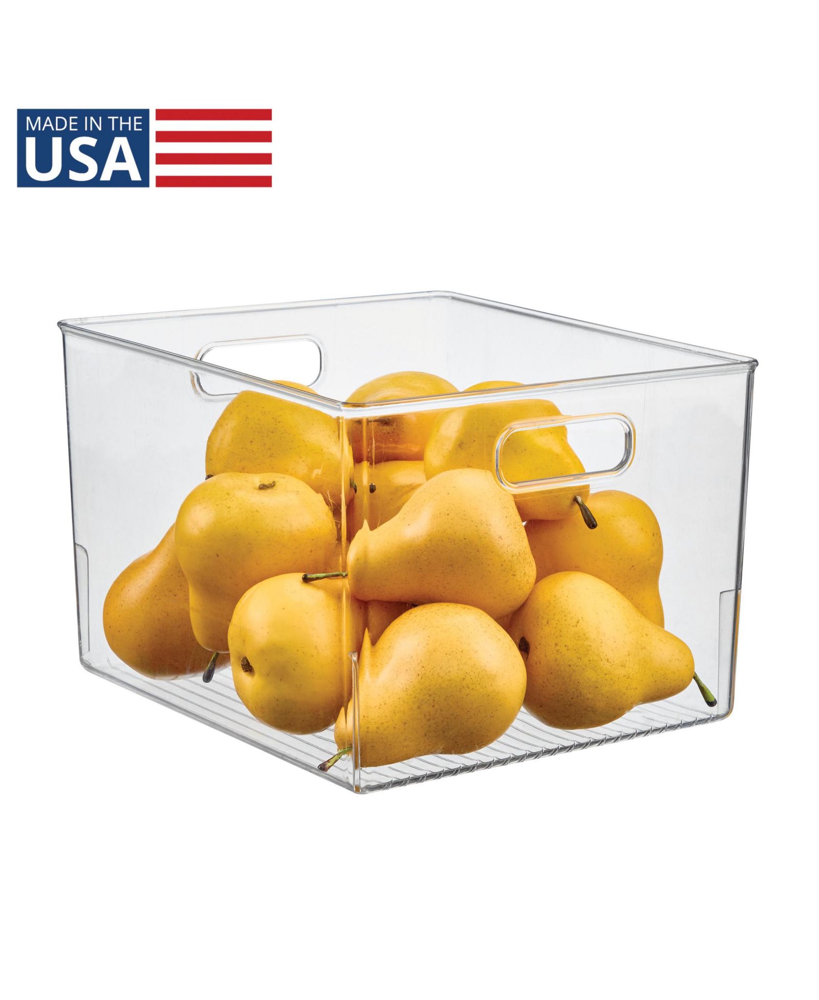 iDesign Storage Bin с Handles для Kitchen Bathroom или Home Office Clear
