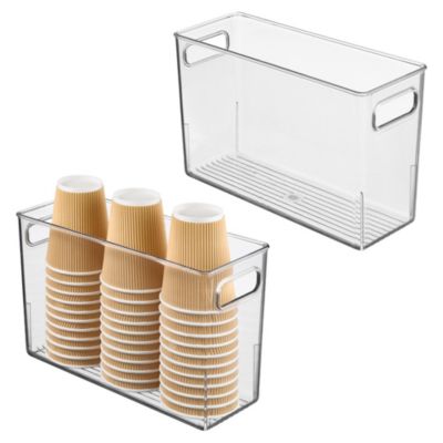 iDesign Plastic Storage Bin with Handles - Set of 2 - Clear - Made in USA