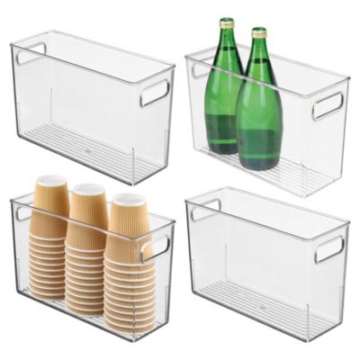 iDesign Plastic Storage Bin with Handles - Set of 4 - Clear - Made in USA