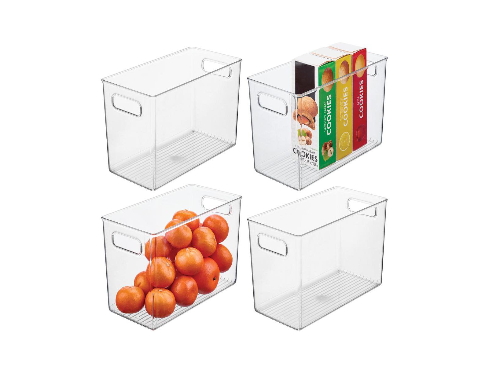 iDesign Pantry Storage Bin with Handles - Set of 4 - Clear - Made in USA