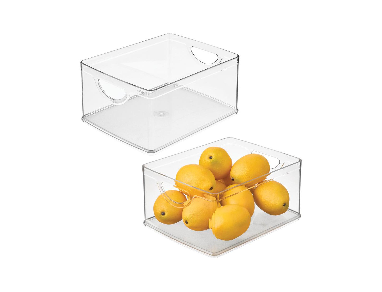 Контейнеры для хранения iDesign Stackable Pantry с ручками, набор из 2 шт., прозрачные
