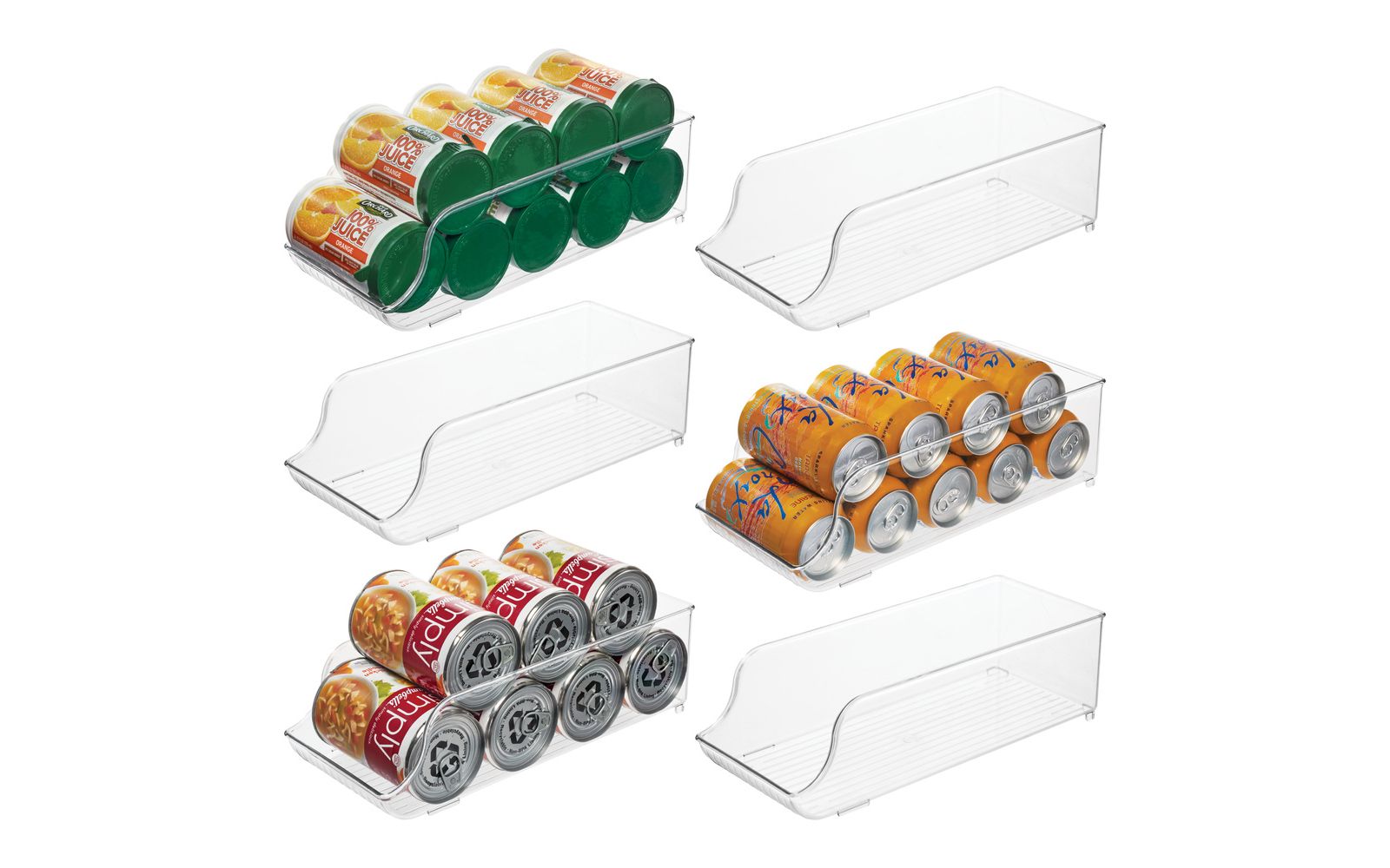 iDesign Stackable Soda Can Dispenser, Set of 6, Clear, Made in USA