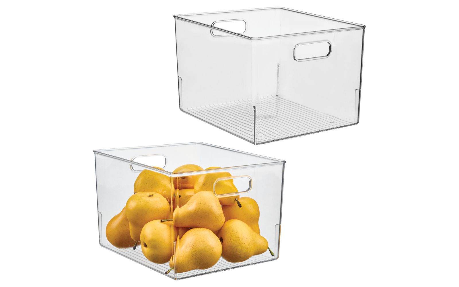 iDesign Пластиковый контейнер для хранения с ручками Set of 2 Clear
