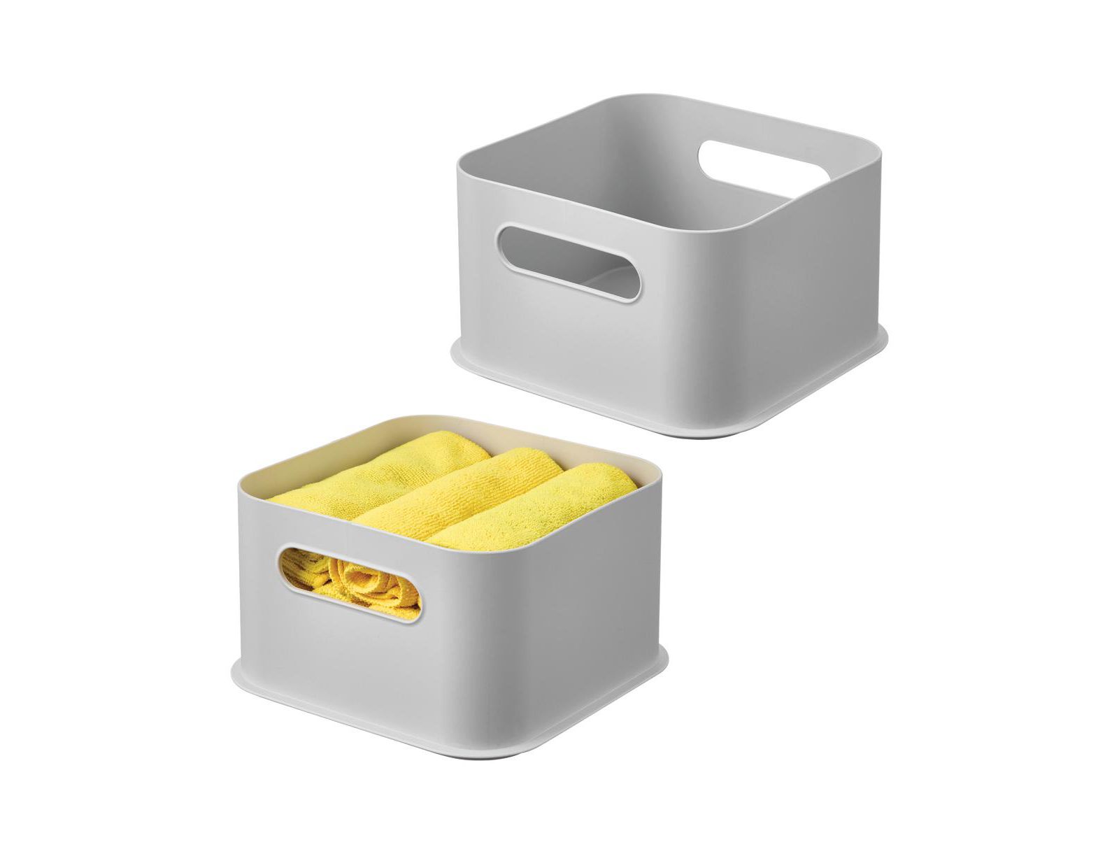 iDesign Plastic Pantry Storage Bin with Handles - Set of 2