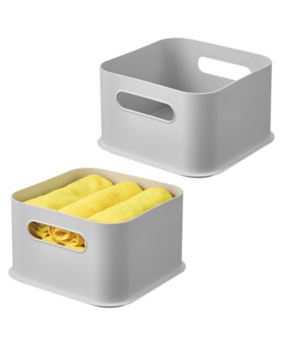 iDesign Plastic Pantry Storage Bin with Handles - Set of 2