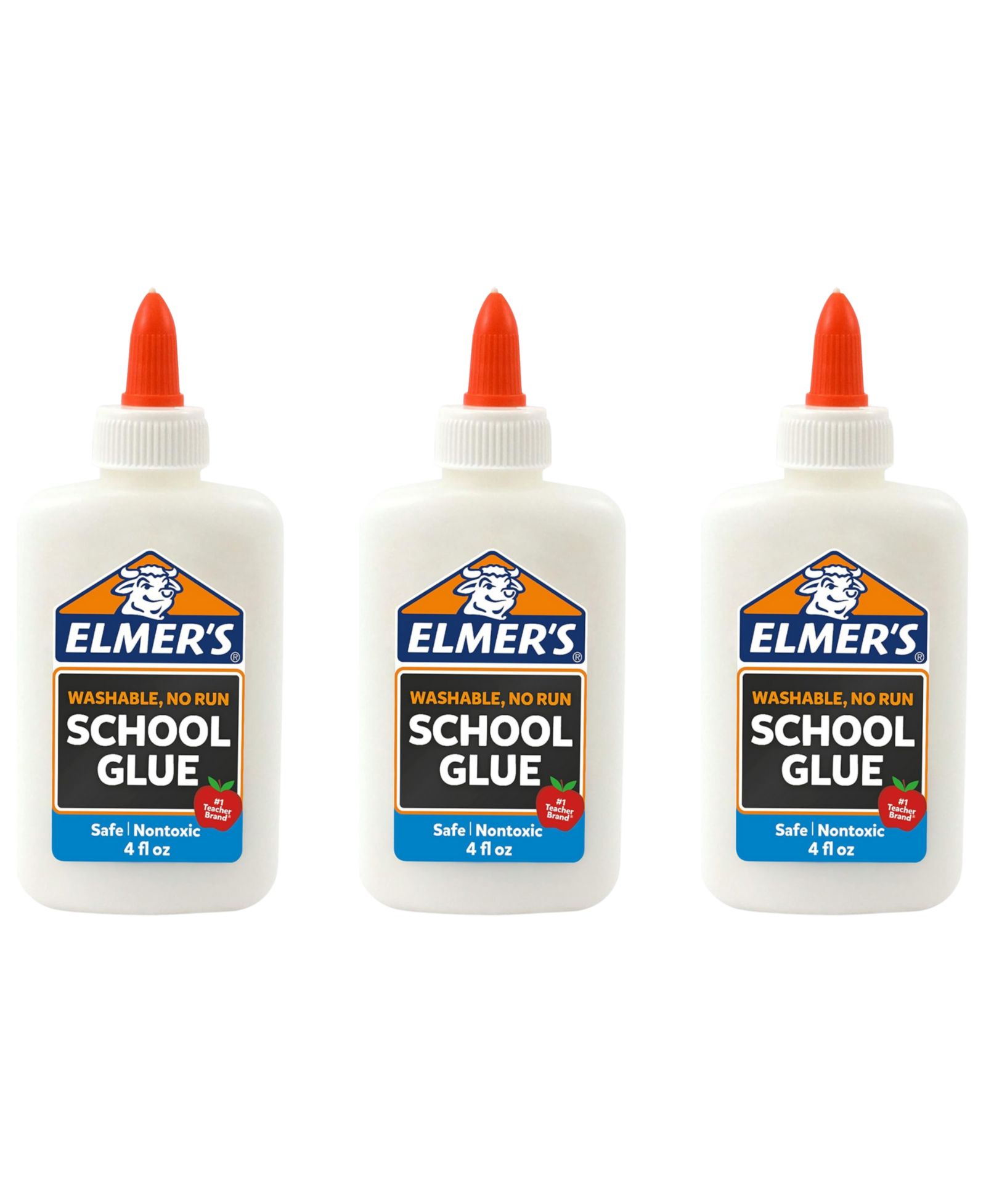 Elmer's Liquid School Glue, Washable, Great for Making Slime, 4 Ounces, Pack of 3