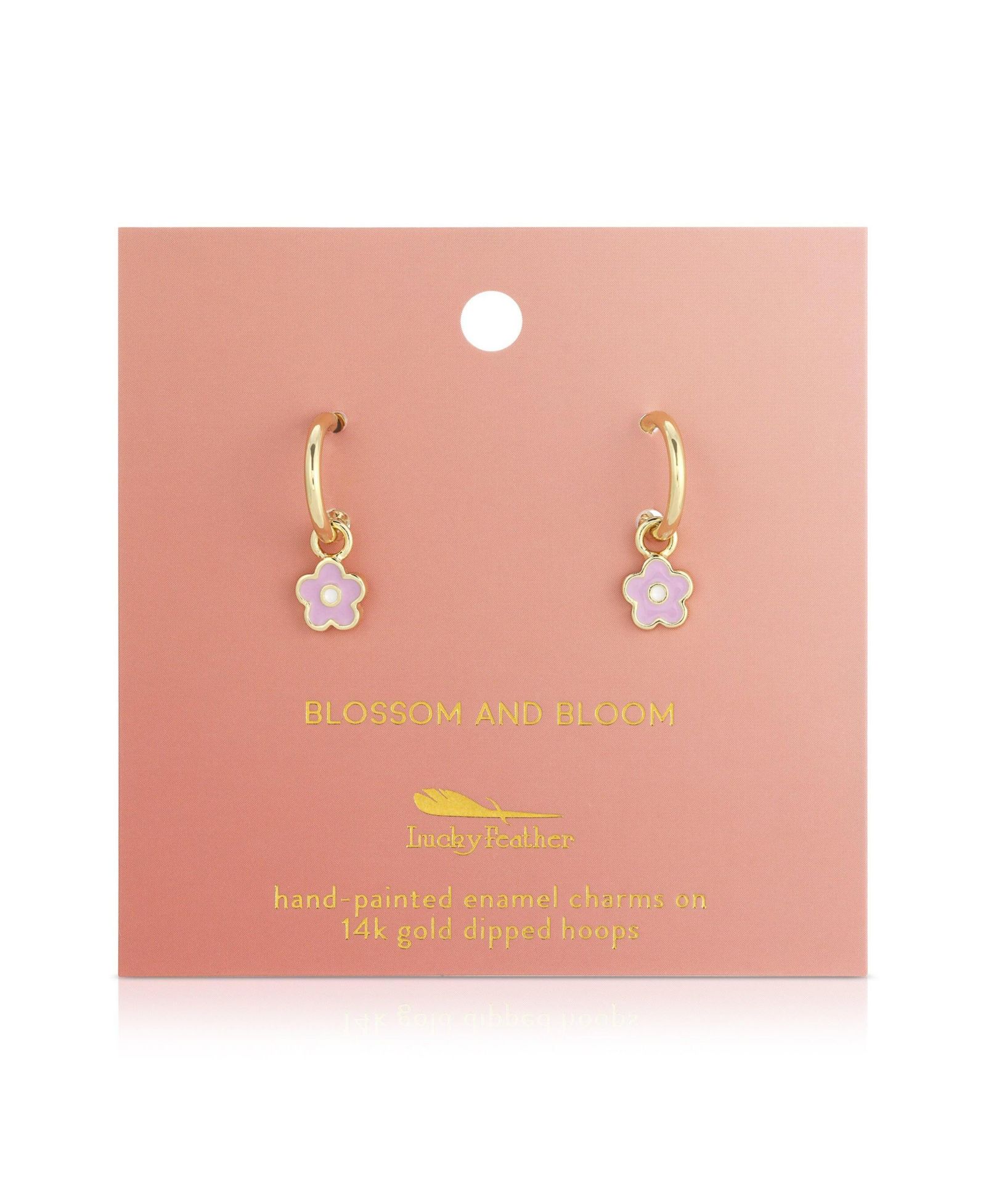 Серьги Lucky Feather Hoops with Drop - Flower - FLOWER