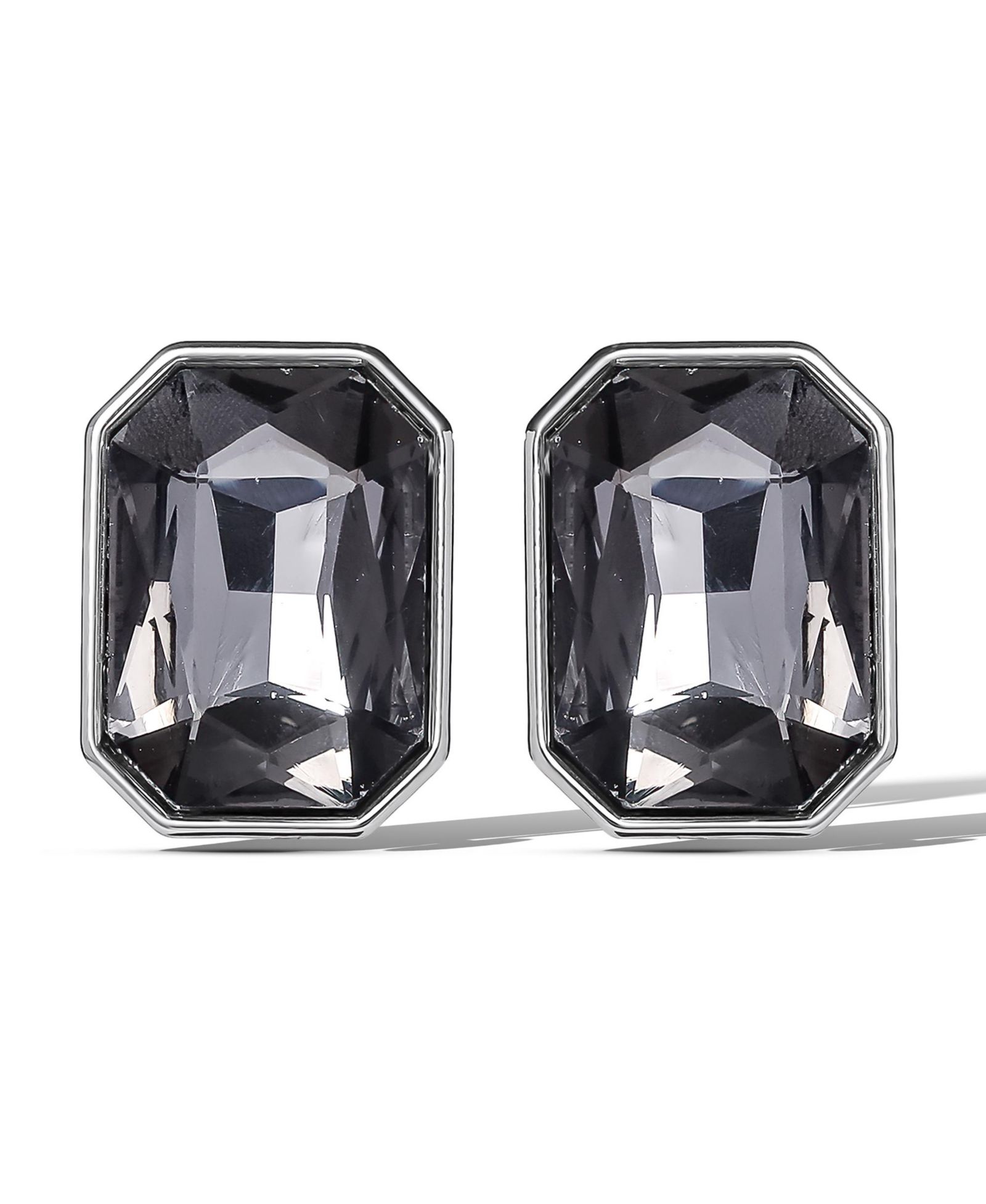 Jessica Simpson серьги-гвоздики с ограненными драгоценными камнями Smoke Grey