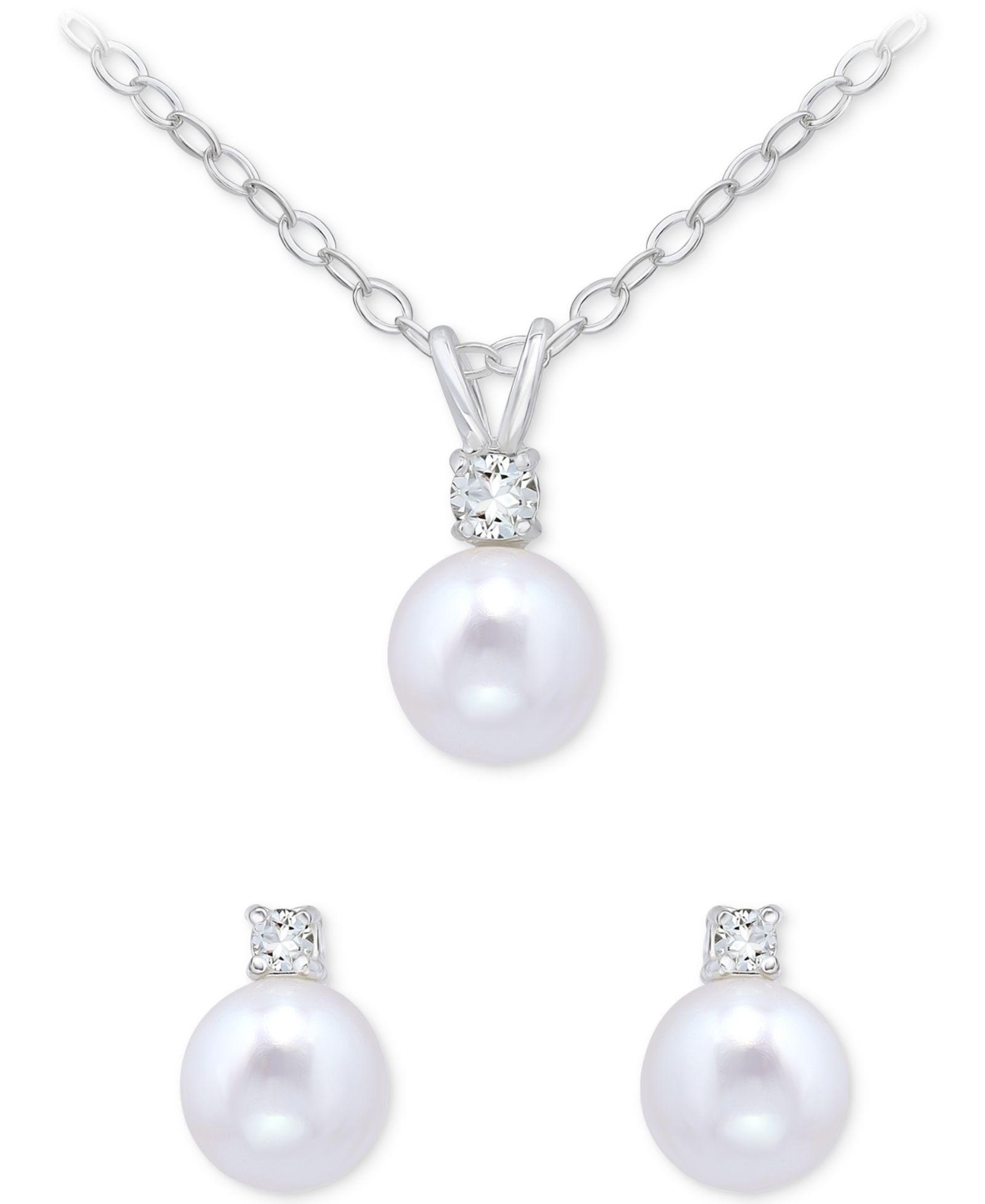 Giani Bernini Sterling Silver Earrings and Necklace Set, Macy's Exclusive