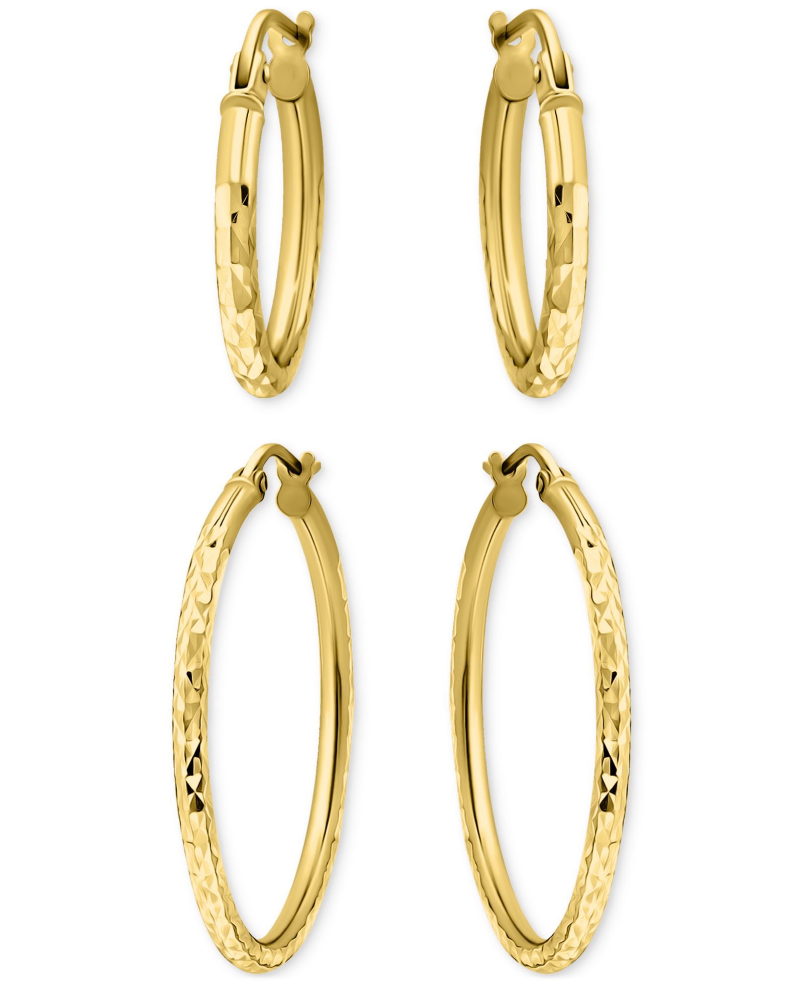 Серьги Giani Bernini Textured Small Hoop из 18k Yellow Gold и Sterling Silver