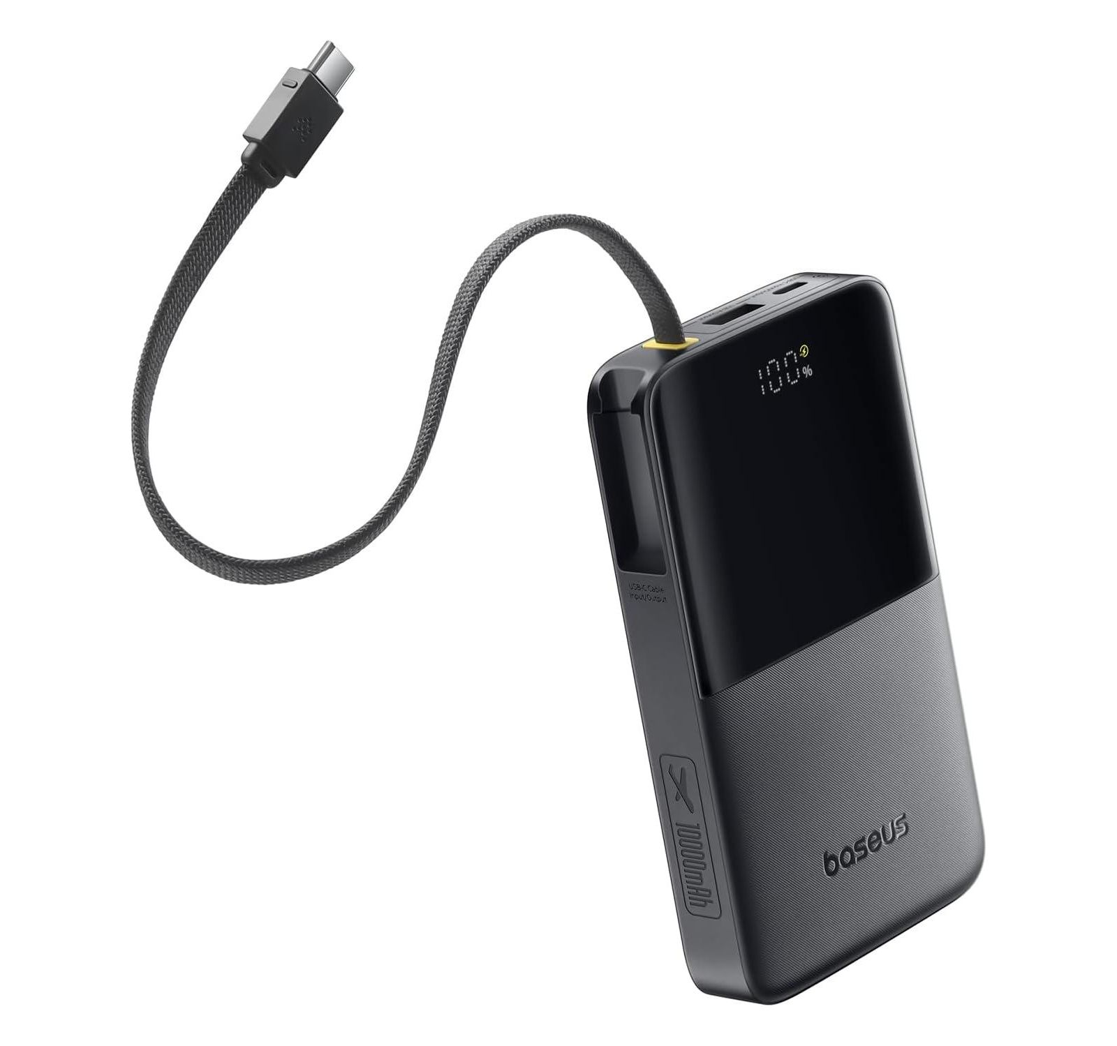 Внешний аккумулятор Baseus 10000mAh 22.5W PD с встроенным кабелем USB-C - портативное зарядное устройство и аксессуар для путешествий