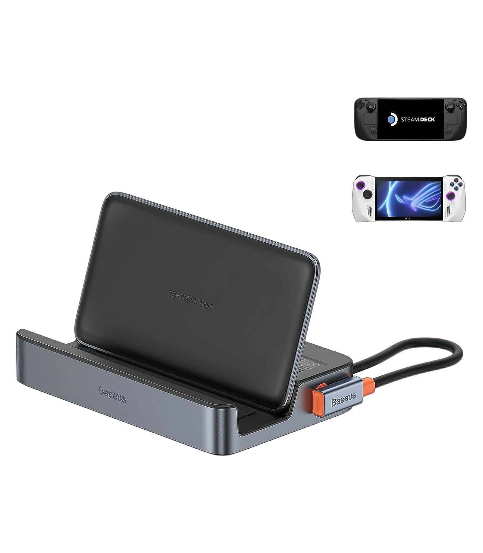 Baseus док-станция для Steam Deck 6-в-1, с HDMI 2.0 4K60Hz, Gigabit Ethernet, 100W PD и 3 портами USB-A