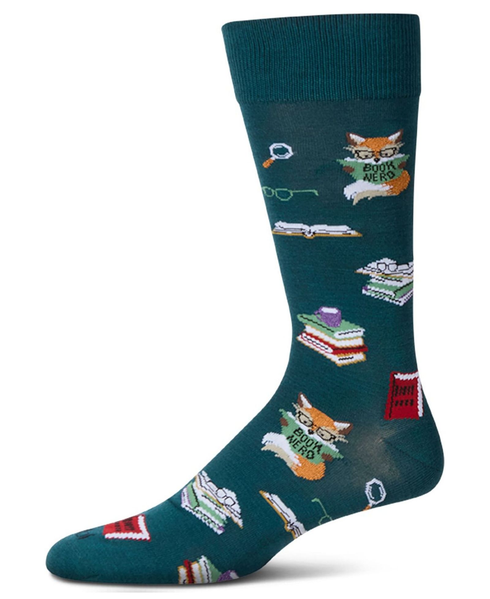 MeMoi Men's Book Nerd Crew Socks