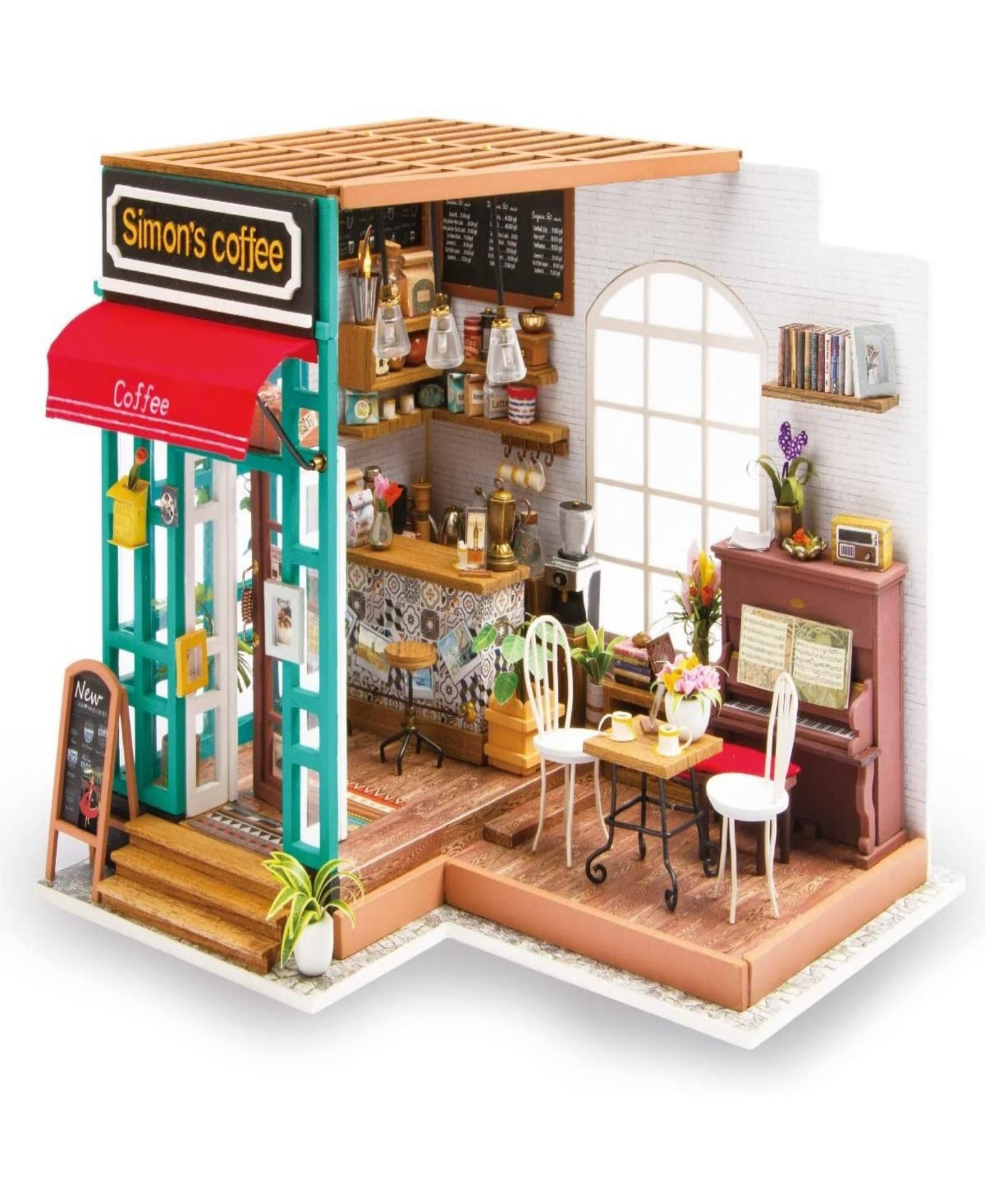 Набор Robotime DIY Dollhouse Kit с аксессуарами и мебелью, многоцветный