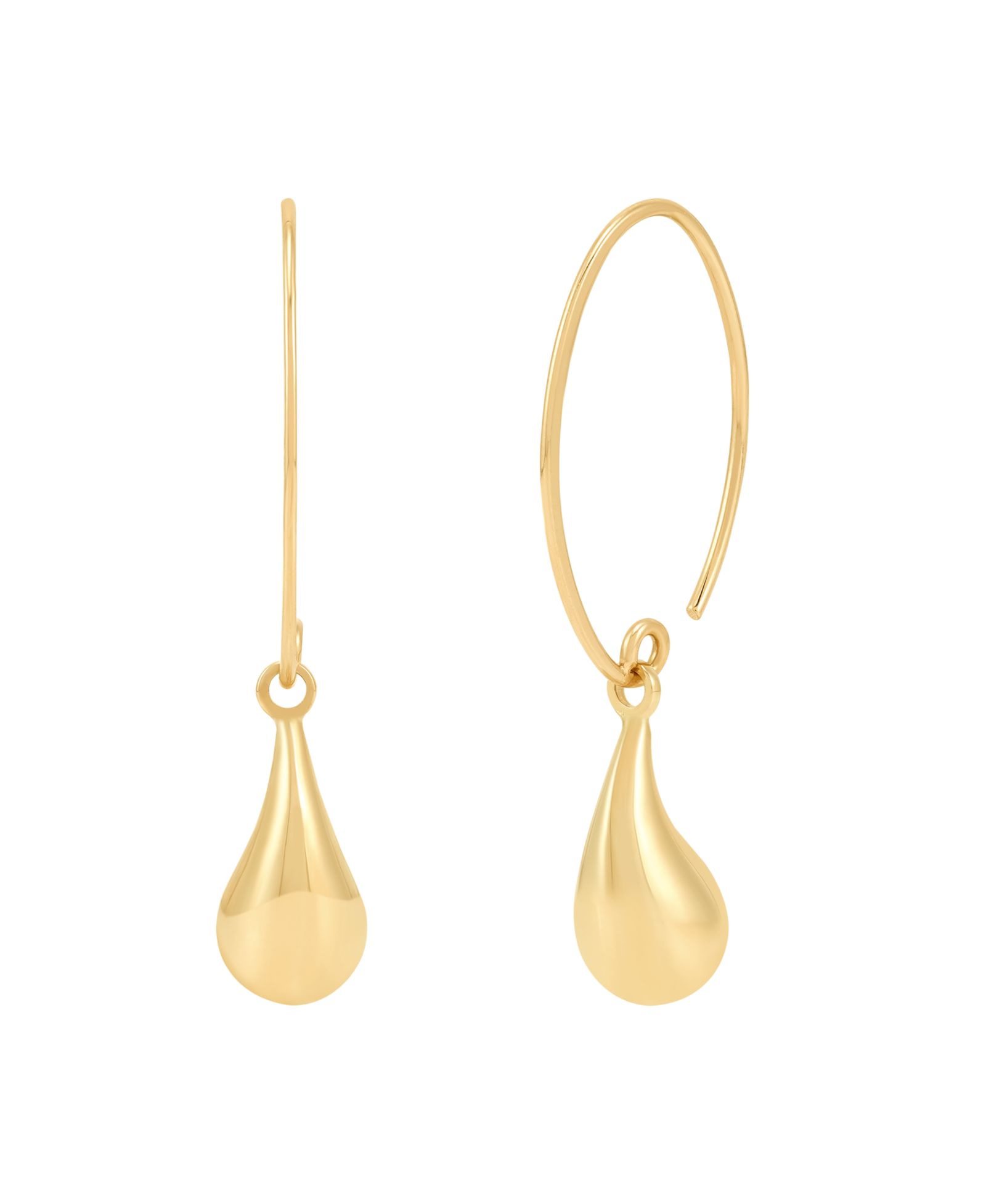 Macy's Polished Teardrop Dangle Earrings in 10k Yellow Gold