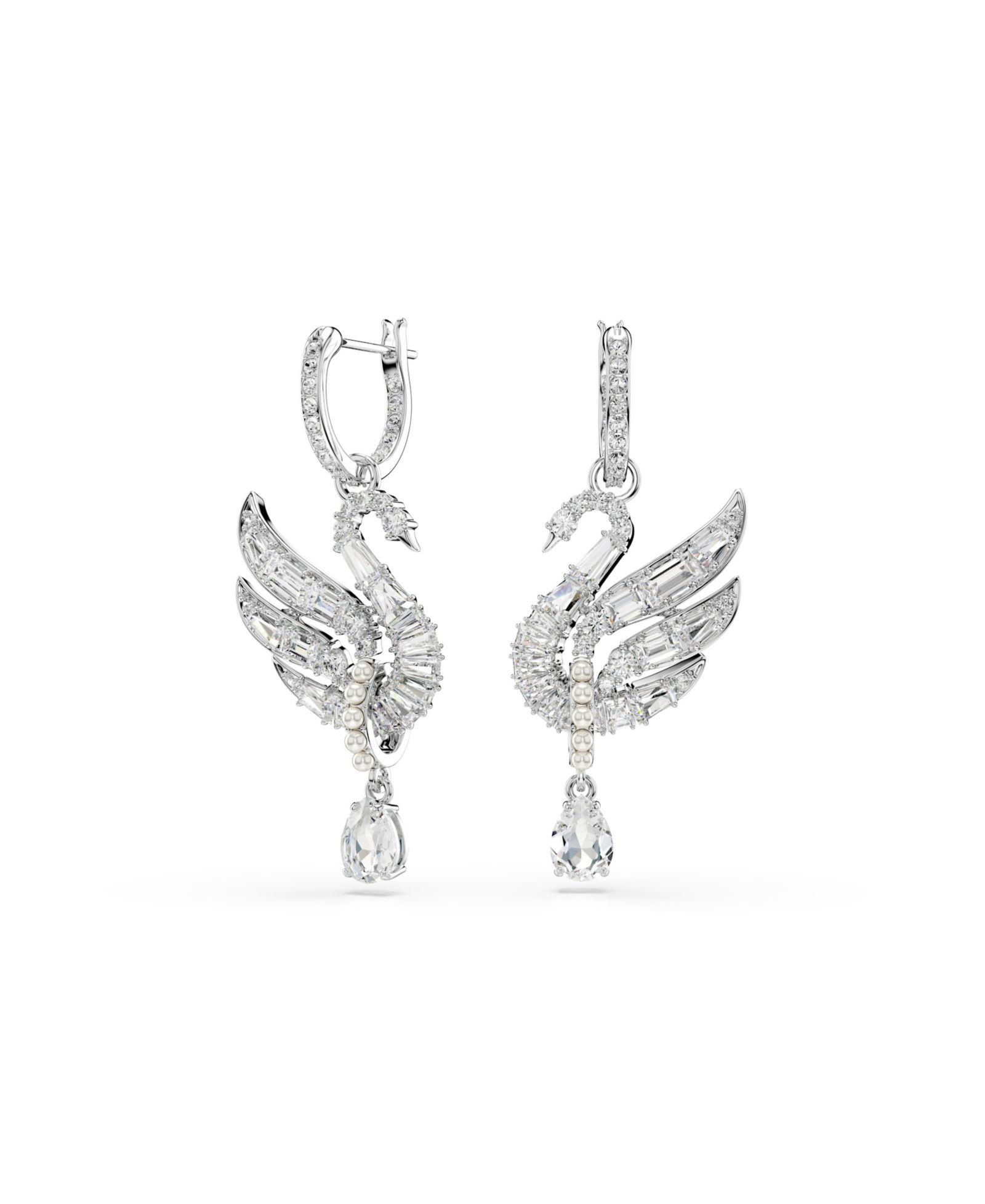 Swarovski серьги с лебедем Vienna, позолоченные родием
