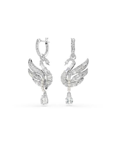 Swarovski серьги с лебедем Vienna, позолоченные родием