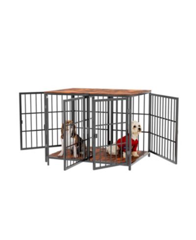 BINGOPAW Heavy Duty Wood Dog Crate Pet Kennels Table Furniture with Tray & Lockable Door