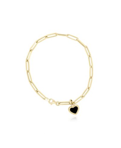 Браслет The Lovery Onyx Heart Paperclip