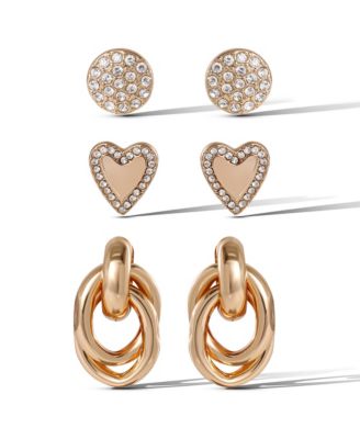 Jessica Simpson набор серег с круглыми стразами в форме сердца