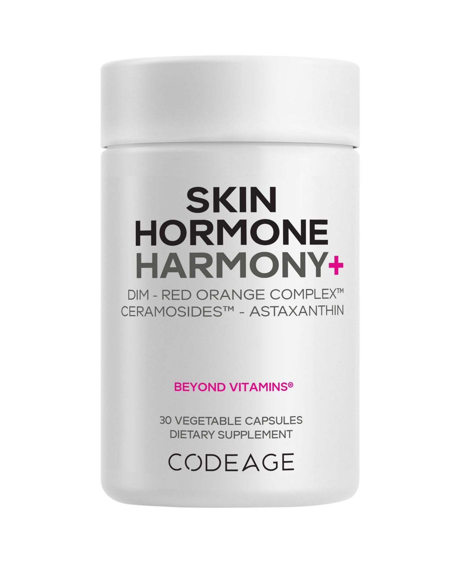 Биодобавка Codeage Skin Hormone Harmony+ – поддержка кожи и волос с астаксантином, витамином C, липосомальной доставкой, 30 капсул