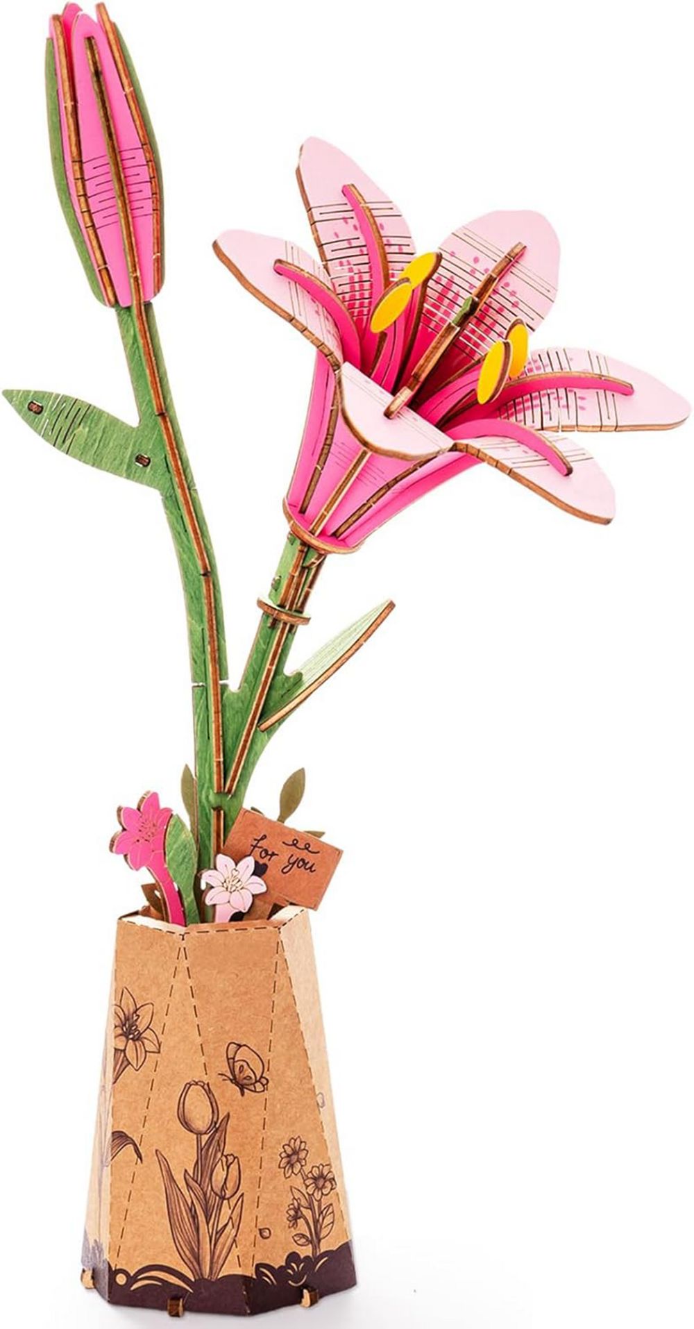 Robotime 3D пазл Pink Lily модель из искусственных цветов